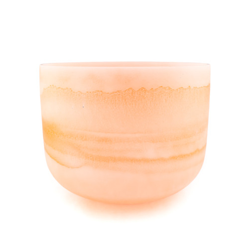 *Blemished* 12" D Note 432Hz Orange Calcite Frosted Fusion Crystal Singing Bowl Crystal Vibes #cvf12dm25 85001052