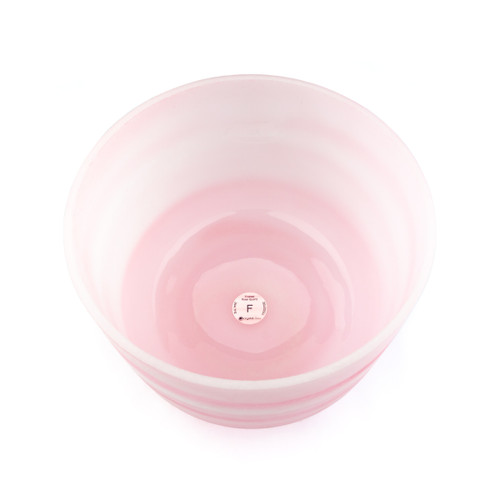 11" F Note 432Hz Rose Quartz Frosted Fusion Crystal Singing Bowl Crystal Vibes #cvf11fm25 11003762