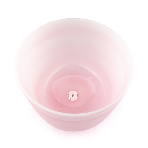 11" F Note 432Hz Perfect Pitch Rose Quartz Frosted Fusion Crystal Singing Bowl Crystal Vibes #cvf11fm30 11003766