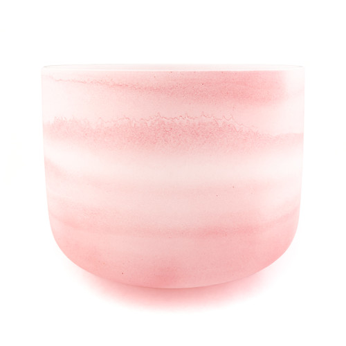11" F Note 440Hz Rose Quartz Frosted Fusion Crystal Singing Bowl Crystal Vibes #cvf11fm20 11003765