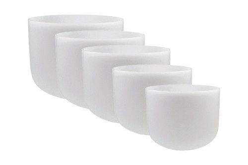 8-13" 5-Note 440Hz Perfect Pitch "Endocrine" Pentatonic Scale Empyrean Crystal Singing Bowl Set Crystal Vibes #set725