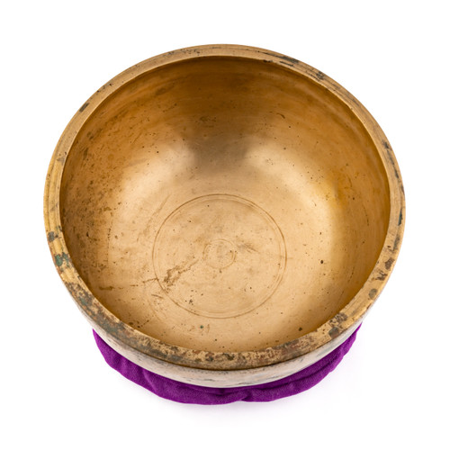 8" F/B Note Antique Himalayan Singing Bowl #f19300126