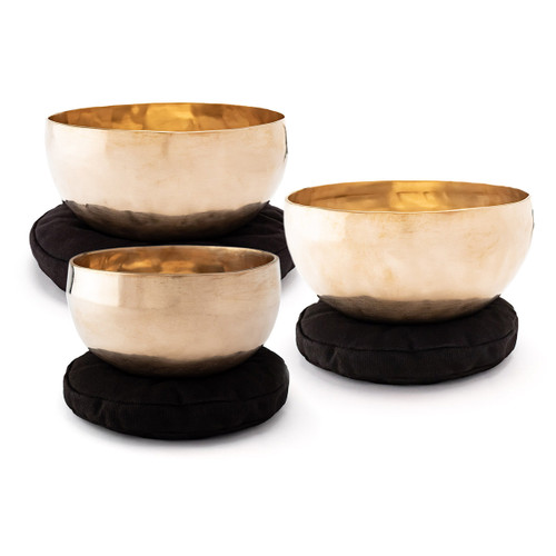 6-8" 3-Note Suspension Triad Himalayan Singing Bowl Set #himalayanset275
