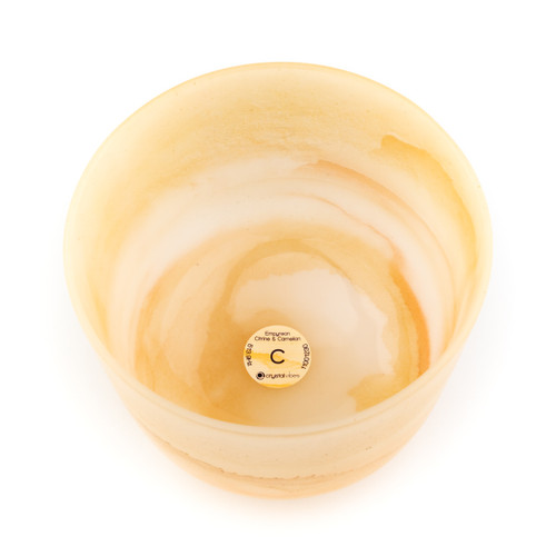 7" C Note 432Hz Perfect Pitch Carnelian and Citrine Empyrean Fusion Crystal Singing Bowl Crystal Vibes #ca007cm30 11001230