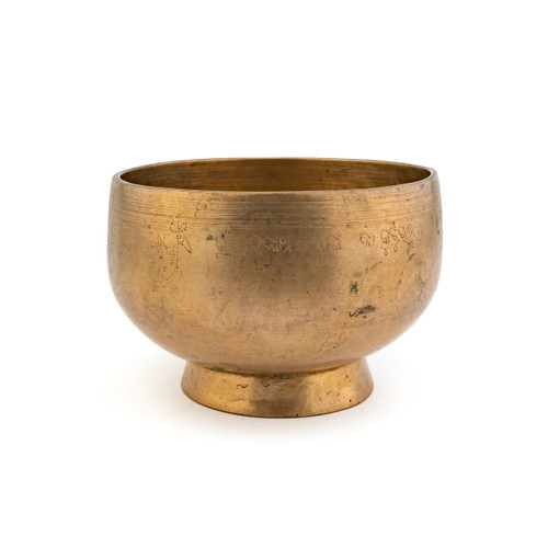 6.25" C/F# Note Antique Naga Pedestal Himalayan Singing Bowl #c7800226