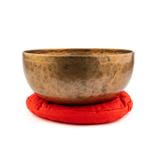 10.25" A#/F Note Antique Himalayan Singing Bowl #a19000326