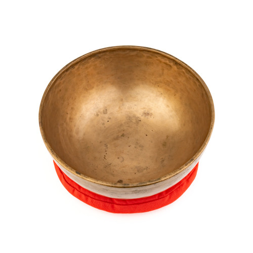 10.25" A#/F Note Antique Himalayan Singing Bowl #a19000326