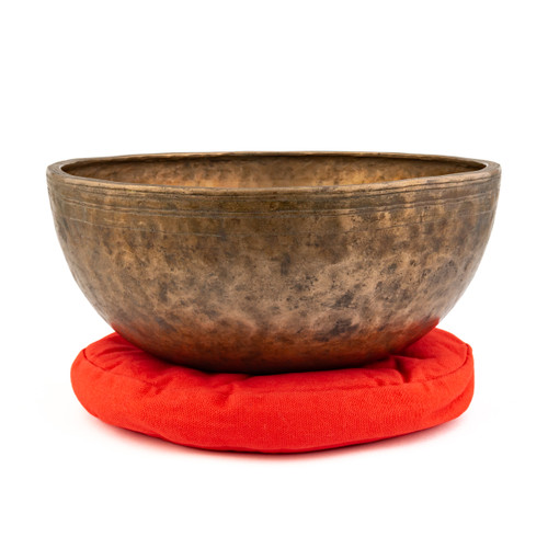 11.75" C#/A Note Antique Himalayan Singing Bowl #c24100326