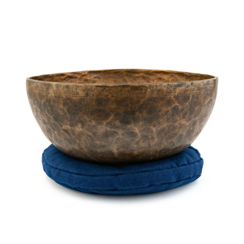 9" B/F# Note Antique Himalayan Singing Bowl #b11700226