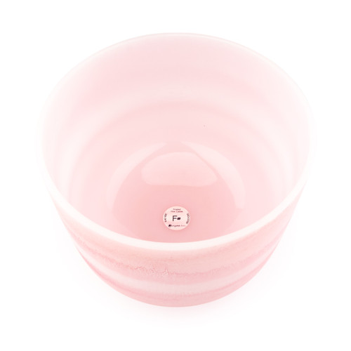 *Blemished* 11" F# Note 440Hz Pink Calcite Frosted Fusion Crystal Singing Bowl Crystal Vibes #cvf11fsm20 85001055