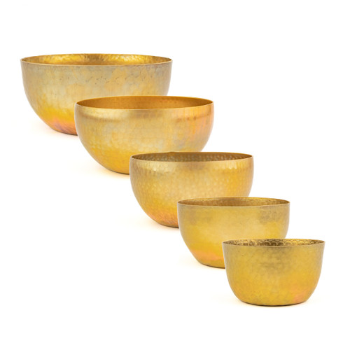 Zen Pentatonic "Dolphin Sound" Brass Himalayan Singing Bowl Set