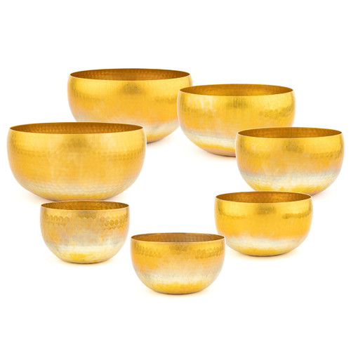 Zen Pro Second Octave 7 Bowl Etched Chakra Brass Himalayan Singing Bowl Set C2-B2