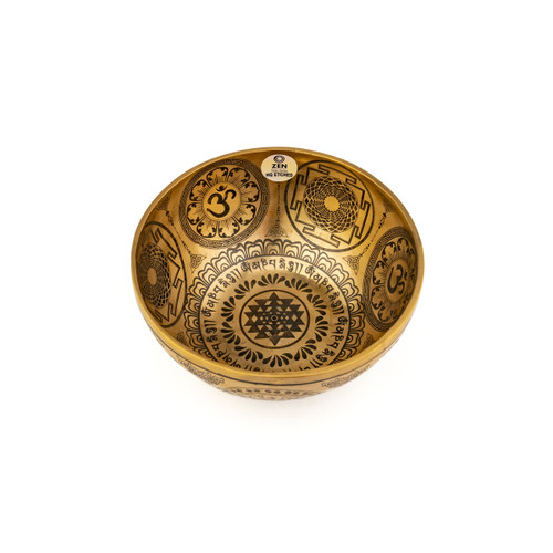 7" G#/D Note Premium Etched Singing Bowl Zen Vedic Series