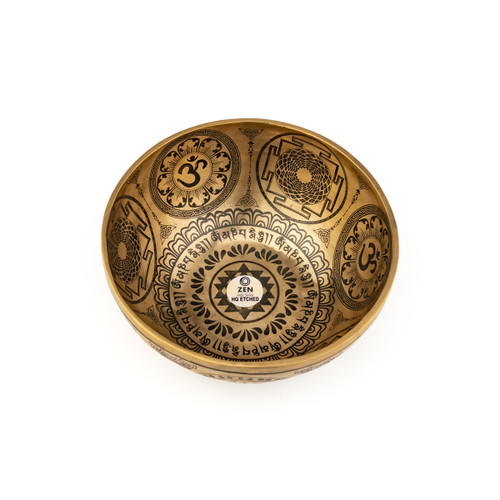 7" G#/D Note Premium Etched Singing Bowl Zen Vedic Series
