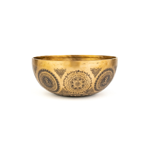 9.5" D/A Note Premium Etched Singing Bowl Zen Vedic Series