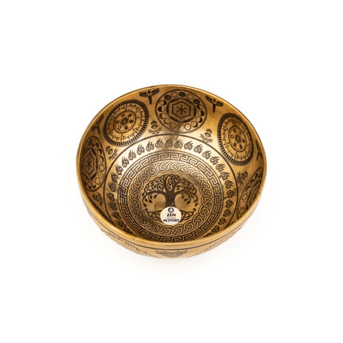 8" F#/C# Note Premium Etched Singing Bowl Zen Vedic Series