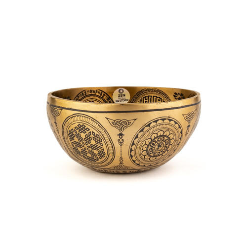 7.5" B/F Note Premium Etched Singing Bowl Zen Vedic Series