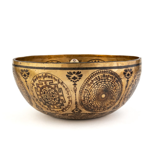 11.5" A#/E Note Premium Etched Singing Bowl Zen Vedic Series