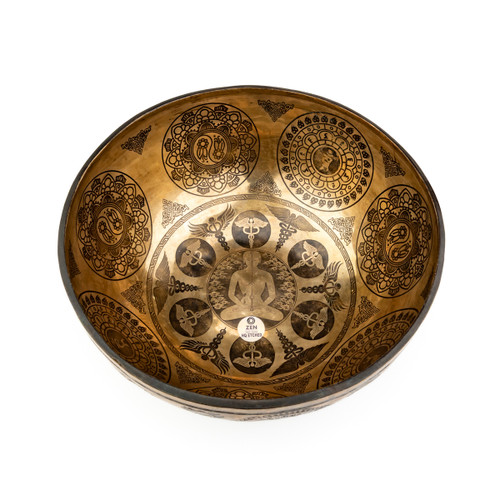 11.5" A#/E Note Premium Etched Singing Bowl Zen Vedic Series