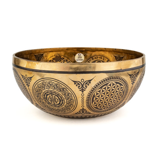 11.5" G/D Note Premium Etched Singing Bowl Zen Vedic Series