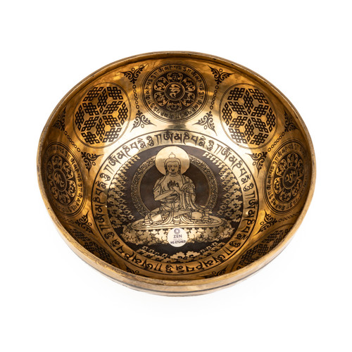 11.5" G/D Note Premium Etched Singing Bowl Zen Vedic Series