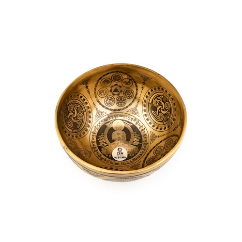 7.25" B/F Note Premium Etched Singing Bowl Zen Vedic Series
