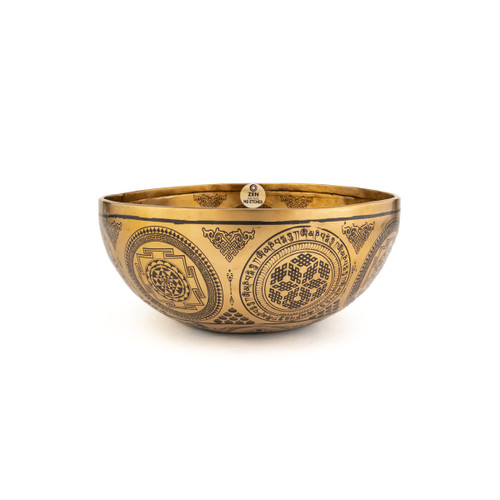 9.5" D#/A# Note Premium Etched Singing Bowl Zen Vedic Series