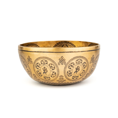 8.5" D#/A# Note Premium Etched Singing Bowl Zen Vedic Series