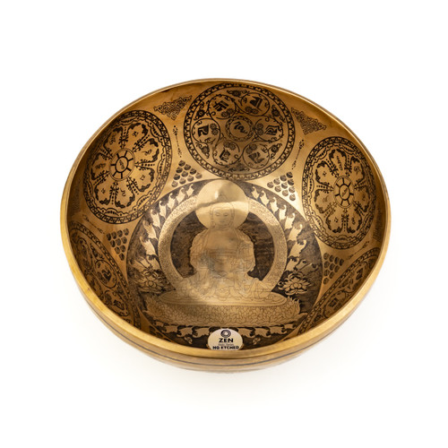 8.5" D#/A# Note Premium Etched Singing Bowl Zen Vedic Series