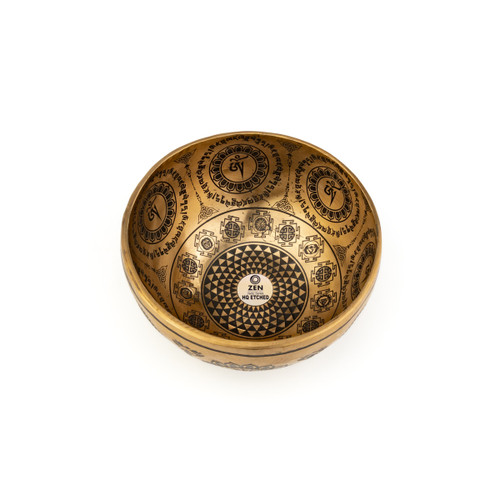 6.25" D#/A Note Premium Etched Singing Bowl Zen Vedic Series