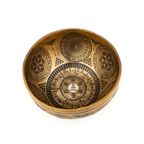 8" G#/D Note Premium Etched Singing Bowl Zen Vedic Series