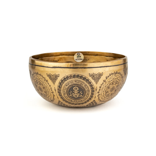 8.5" F#/C# Note Premium Etched Singing Bowl Zen Vedic Series