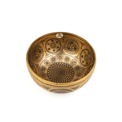 8.5" F#/C# Note Premium Etched Singing Bowl Zen Vedic Series