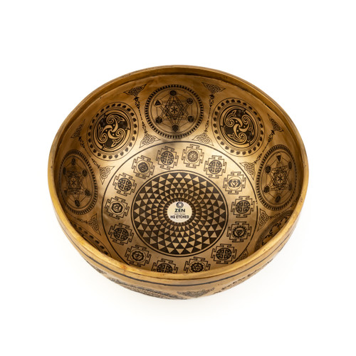 8.5" F#/C# Note Premium Etched Singing Bowl Zen Vedic Series