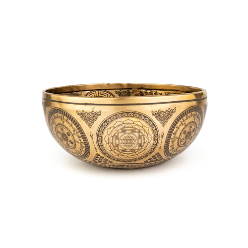 9.25" F/C Note Premium Etched Singing Bowl Zen Vedic Series