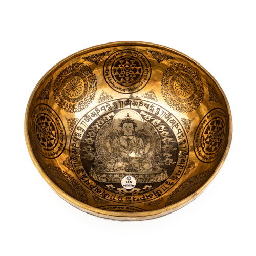 11.75" G/D Note Premium Etched Singing Bowl Zen Vedic Series