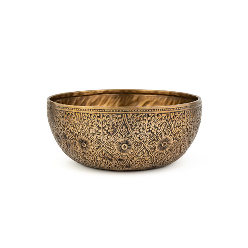9.75" D/G# Note Engraved Singing Bowl Zen Vedic Series