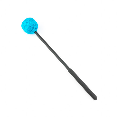 Zen Teal Gong Mallet Yarn-Wrapped Head with Black Grip Handle