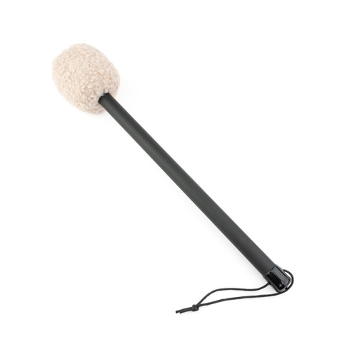 Zen Faux Wool Gong Mallet Soft Head with Black Handle & Wrist Strap Medium