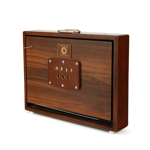 Medium 440Hz 13-Note One Octave C3-C4 Thetazen Shruti Box Dark Wood with Gold Bellows and Carry Case