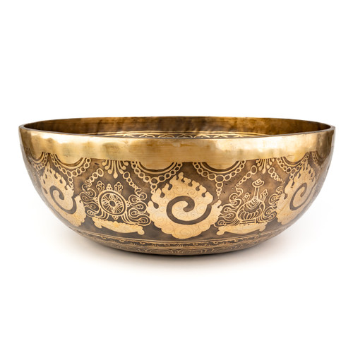 Zen Grounding Etched 9350 Gram G/D Note Singing Bowl 19.5" #ztg9350