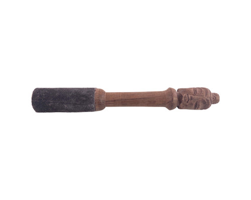 Buddha Wood Brown Suede Singing Bowl Striker #BSBrn