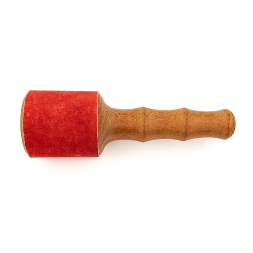 Medium Wood Maroon Suede Singing Bowl Striker #WS2M