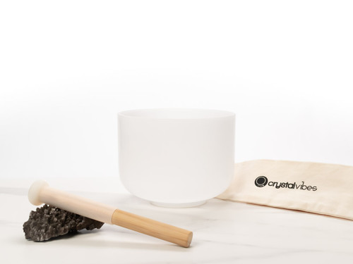 Crystal Vibes  Frosted Crystal Singing Bowl 8"