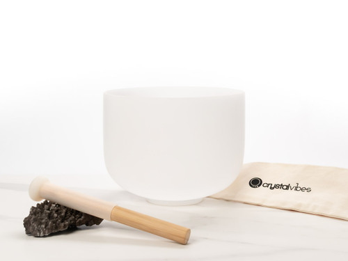 Crystal Vibes  Frosted Crystal Singing Bowl 10"