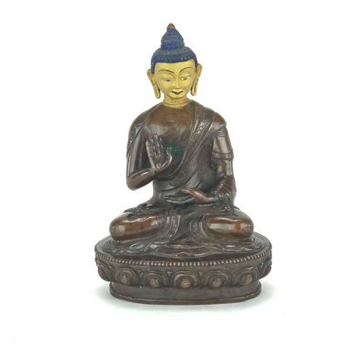 Gilded Gold/Bronze 8.5" Amoghasiddhi Nepalese Buddha Statue #st220