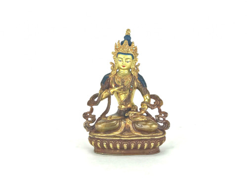 Gilded Gold/Bronze 8.5" Vajrasattva Nepalese Buddha Statue #st224