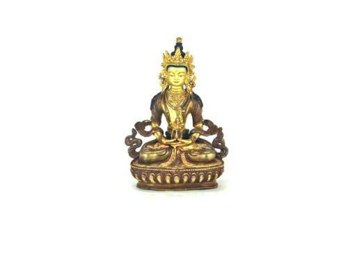 Gilded Gold/Bronze 8.5" Amitabha Nepalese Buddha Statue #st239
