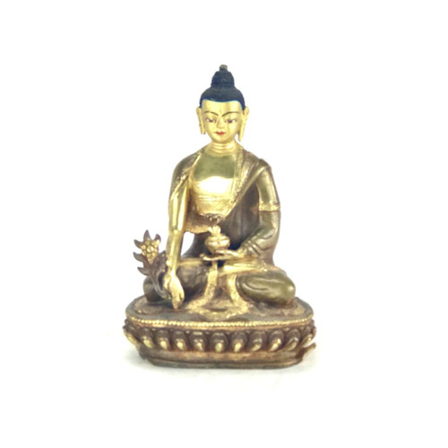 Gilded Gold/Bronze 6" Shakyamuni Nepalese Buddha Statue #st251