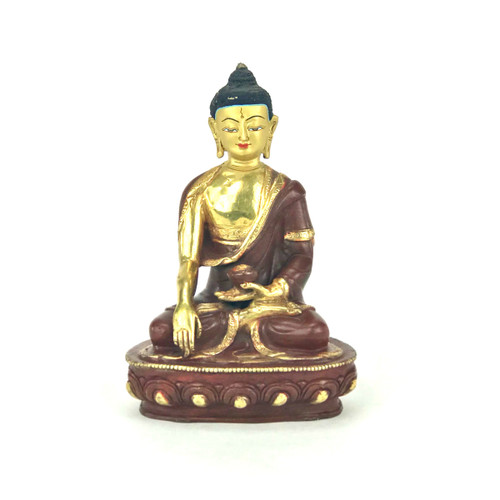 Gilded Gold/Bronze 7.5" Shakyamuni Nepalese Buddha Statue #st273